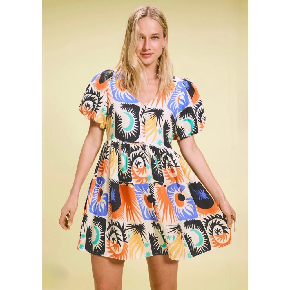 Untitled in Motion Lillian summer colorful mini Dress Size Medium